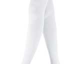 Lin Performance 15-20 mmHg Medical Compression Stockings for Women & Men, Thigh High Dot-Top Open Toe, Leg Support for Daily & Travel Comfort (White,XL)