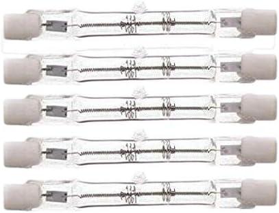CTKcom 250-Watt 3.1-Inch T3 Halogen Bulbs(5 Pack) - J Type 78mm Double Ended 120 Volts 250 Watt T3 Halogen Bulbs R7S Double Ended Filament Flood Lights Quartz Tube Lamps 120V,5 Pack