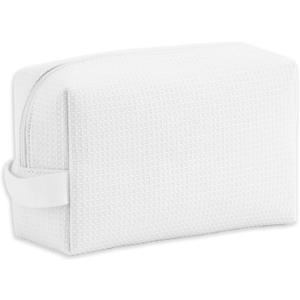 DYSHAYEN Waffle Makeup Pouch Bag, Small Travel Cosmetic Bag, Gifts for Women Bridesmaid,Wedding,Christmas (White)