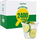 2400 Pack 9 OZ Clear Plastic Cups, Disposable Crystal Punch Cup, PET Plastic Party Cups for Iced Beverages, Juice and Cold Drinks