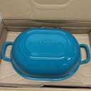 VORRINGARD Enameled Cast Iron Sourdough Bread Oven, Dutch Oven, Loaf Cast Iron Bread Pan for Homemade Bread Baking, Meatloaf Pan with Lid, 7QT, Bluegreen