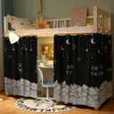 XGOPTS Bottom Bunk Bed Curtains Privacy Curtains Breathable Dustproof Single Bed Blackout Curtains Privacy Cloth Panels Underbed Loft Bed Canopy Tent Curtain Shading Drapes for Dorm