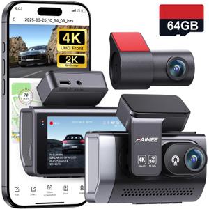 4K Dash Cam Front and Rear with GPS, Upgraded 5.8G WiFi, Dual Dash Camera for Cars, Night Vision, WDR, 160Wide Angle, 24H Parking Monitor, Emergency Lock, 3" IPS Screen (64GB Card Included) 4K Dash Cam Front and Rear with GPS, Upgraded 5.8G WiFi, Dual Dash Camera for Cars, Night Vision, WDR, 160Wide Angle, 24H Parking Monitor, Emergency Lock, 3" IPS Screen (64GB Card Included)