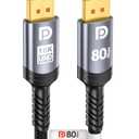 Sniokco 80Gbps DisplayPort Cable 2.1 5FT, VESA Certified 16K DP Cable 16K@60Hz 8K@240Hz 4K@540Hz 360Hz 240Hz Compatible with HDR HDCP 2.3 DSC FreeSync G-Sync Monitor Graphics RTX 5090 4090 PC HDTV