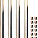 LOTKEY Pool Cue Stick, 48" Pool Sticks Set of 4, Billiard Sticks with 13mm Leather Screw-On Tips for Beginners Youth Adults 14 15 19 20 21oz House Bar, 2-Piece Design