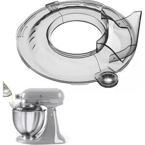 Pouring Shield for KitchenAid Tilt Head 4.5-5QT Stainless Steel (Only),Safety Pouring Shield,Splatter Guard for kitchenaid mixer bowl,Kitchen Aid Stand Mixers (Transparent Grey, for 4.5-5 QT)