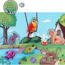 Wooden Pet Animals Sound Peg Puzzles for Toddlers Wooden Pegged Puzzle with Sound Effect for Toddlers and Preschoolers, Educational Learning Toy Gift