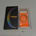 TORRAS 360 Magnetic Stand for iPhone 17 Pro Case, [Rotatable Sturdy Kickstand][Fit for MagSafe][4X Mil-Grade Shockproof] Slim Transparent Phone Cover, Camera Button, Clear Orange, Ostand O3 Fitness