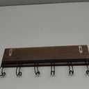 Mkono Towel Holder Wall Mounted Towel Rack Bathroom Decor Rustic Wood Towel Hooks to Hang Towels Bathroom Robe Coat Clothing, Bath Towel Hanger Storage Home Decor Organizer, Medium (Brown)