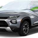 KEYOOG 6-Layer Full Car Cover is All-Weather Waterproof, Universal in All Seasons, Snow Prevention, Rainproof, Acid Rainproof, Sunscreen, Ultraviolet-Proof, Applicable to SUV and MPV (Up to 180") (Green Reflective Strip)