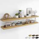 RICHFOCUS 72Inch Floating Shelves for Wall 2 Pack Shelves for Bedroom| Kitchen| Bathroom Wall Mounted Rustic Wood Floating Shelf with Invisible Brackets for Books| Storage| Decor, Oak