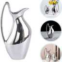 DOITOOL Ceramic Pitcher Vase 9.44 Inch Rustic Decorative Flower Vase for Home Office Kitchen Living Room Farmhouse Style