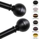 Black Curtain Rods for Windows 18 to 88 inch, 1 Inch Adjustable Curtain Rod, Heavy Duty Window Curtains Rod for Bedroom Living Room, Modern Decorative Drapery Rods Orb Finials