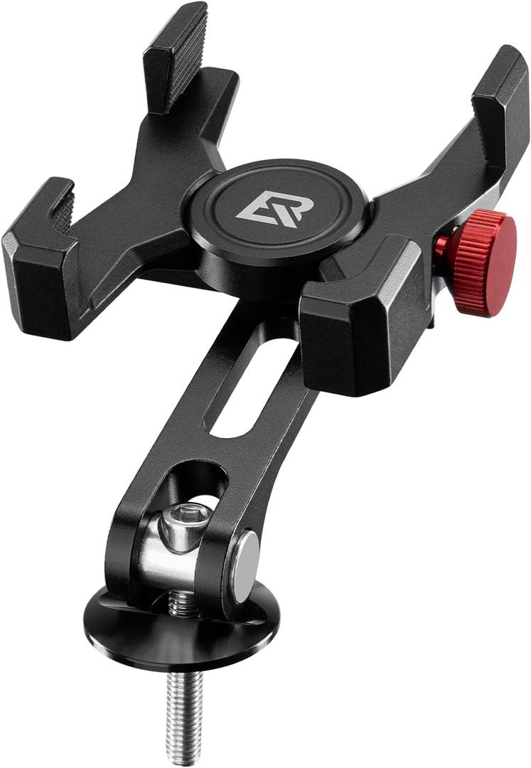 ROCKBROS Bike Phone Holder, Aluminum Bike Phone Mount Holder,Handlebar Mounted Cell Phone Holder for 4.7-7.1 Inch Phones Headset Cap Mount