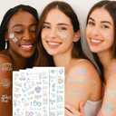 3 x Bachelorette Tattoos for Bride Tribe: 100 pcs Disco Iridescent Shiny Designs - Bachelorette Party Accessories for Bride Squad & Bridesmaids' Night Out