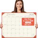 Gannyfer Desk Calendar 2025-2026 with Desktop Mat, Simplified Large 22" x 17" Desktop Pad Calendar, 18-Month Table Calendar from Jan 2025 to Jun 2026, Office Supplies Perfect for Home School and Office - Orange