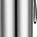 Insulated Vacuum Thermo Bottle 1500ml/50.7oz with Cup Stainless Steel Coffee Bottles for Hot and Cold Drink Water Flask.(Silver,1500ml)