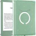 CoBak Magnetic Clear Case for 6 Inch Kindle 2024 and 2022 (11 Generation) - Compatible with PopSockets/UGREEN/Anker Magnetic Grip and Stand, Lightweight (Glitter Clear White Ring)