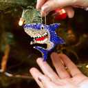2 x Shark Ornament Gifts for Shark Lovers Ornaments for Christmas Tree Hanging Xmas Decorations Clearance Keepasake (Dark Blue)