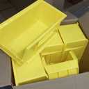 Akro-Mils 30220 AkroBins Plastic Storage Bins, Space-Saving Stackable Bins for Garage, Pantry, Craft Organization, 7-Inch x 4-Inch x 3-Inch, Yellow, 12-Pack