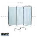 Grafco 3-Panel Medical Privacy Screen with Wheels - Folding & Rolling Room Divider