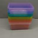 Zonon 12 Pcs Plastic Cubby Storage Bins Classroom Cubby Organization Storage Containers with 1 Pack Self Adhesive Labels Bin for Office Library School Home(Clear Macaron Color)