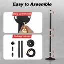 BATTIFE Plastic Stanchion Posts with Black Velvet Ropes and Weighted Rubber-Plastic Base, Crowd Control and Queue Management Barrier Poles for Party, Event, Red Carpet (2 Pack)