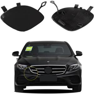 Car Front Bumper Tow Hook Cover Compatible with Mercedes-Benz E-Class W213 for E200 E220 E250 E300 E350 E400 E500 E550 E63 2017-2020 Trailer Cover Cap A2138850222 Eye Cap Unpainted
