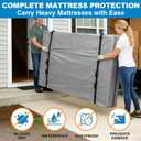 TICONN Mattress Bags for Moving, Heavy Duty Cali King Mattress Cover Storage Bag with Full-Around Handle and Adjustable Buckles (Gray, Cali King)