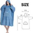 Hiturbo Surf Poncho Changing Towel Hoodie: Oversized Soft Hooded Beach Towel - Plush Swimwear Wetsuit for Pool Bath Swimming