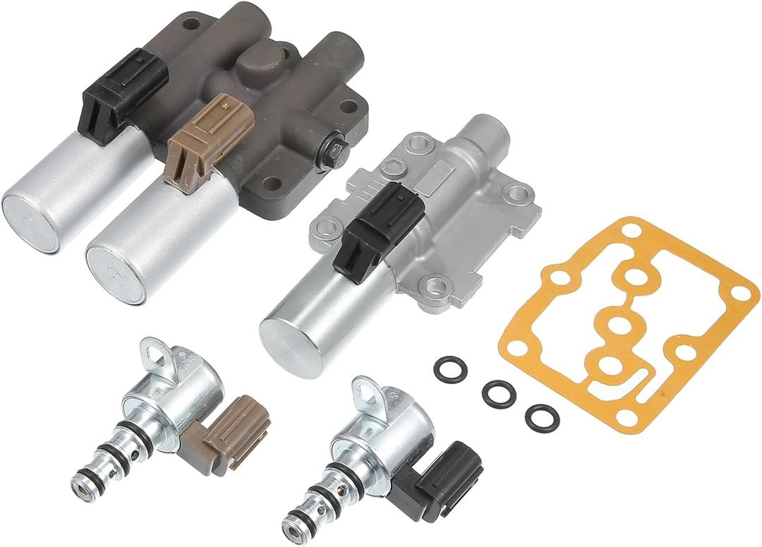 ACROPIX No.28250-P6H-024/28250-P7W-003 Transmission Shift Solenoid Replacement Fit for Honda Odyssey - Pack of 4 Silver Tone Bronze Tone Black Brown