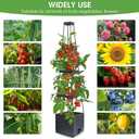 MYMULIKE Raised Garden Bed 4 Packs, Planter Boxes with Trellis 58.3'' Tomato Planters for Climbing Vine Vegetables Flowers Plants Self Watering Tomatoes Cage for Outdoor Patio Greenhouse
