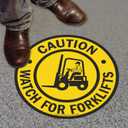 SmartSign - SF-0098-FO-17 "Caution - Watch For Forklifts" Anti Slip Adhesive Floor Sign | 17" x 17" Black on Yellow