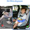 [2 Packs] Kids Car Seat Tray, Travel Tray with Cup Holder for Toddler, Kids Car Seat Food Snack Tray for Road Trip, Stroller snack tray travel must haves - Blue Color