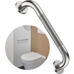 12 Inch Anti Slip Grab Bars for Wall,Munzong Stainless Steel Bathroom Grab Bars for Bathtubs and Showers,Brushed Nickel Knurled Handicap Balance Bar,Safety Hand Rail Support Elderly Senior Bath Handle