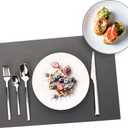 ME.FAN Silicone Placemats [17.7''x12.6''] Heat-Resistant Thicken Non-Slip Tablemats Non-Skid Table Mats Set of 4 (Dark Gary)