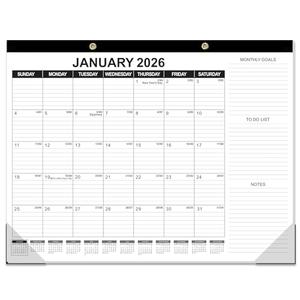 GuassLee Large Desk Calendar 2026,22" x 17" Desktop Wall Calendar 18 Months Planner Runs from Jan. 2026 to Jun. 2027 with Julian Date To-do & Notes Monthly Goals for School Home Office