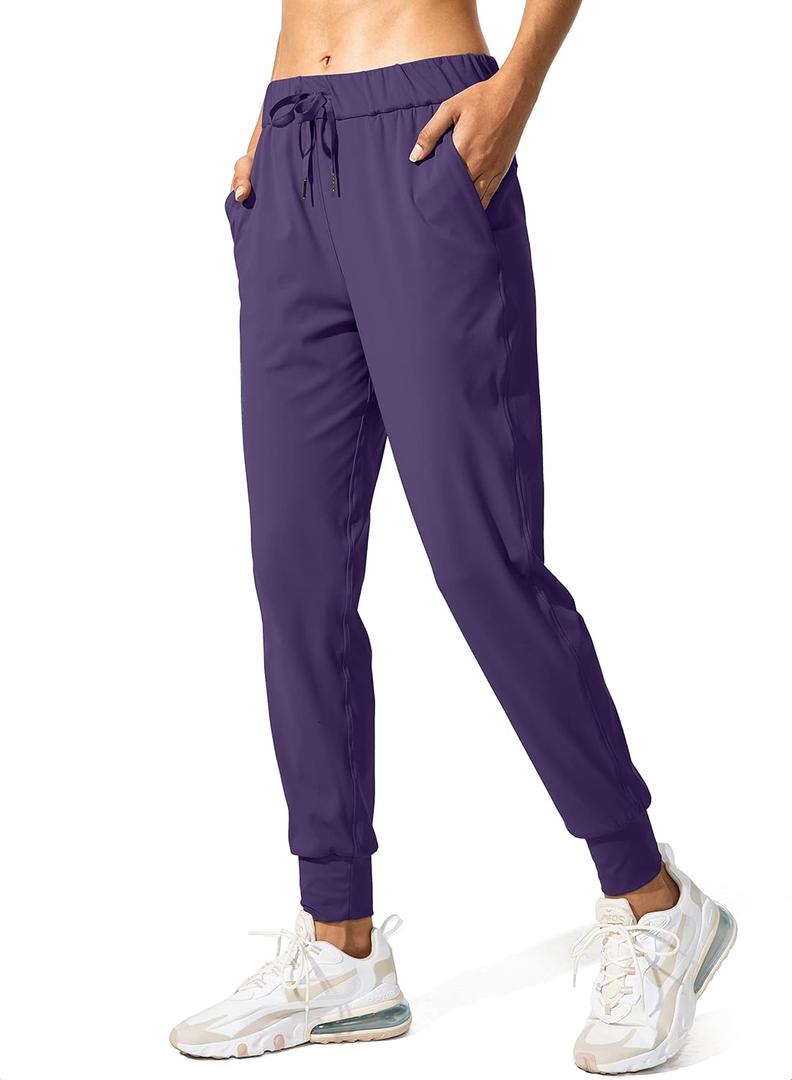SANTINY Women's Joggers Pants Pockets Drawstring Running Sweatpants for Women Lounge Workout Jogging (Large, Z Deep Purple)