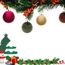 12 Pcs Velvet Christmas Ornaments Set - Burgundy Green Coffee Brown Large Shatterproof Christmas Tree Decorations, 3.15 Inch Multicolor Velvet Balls for Xmas Tree, Home, and Party Decor