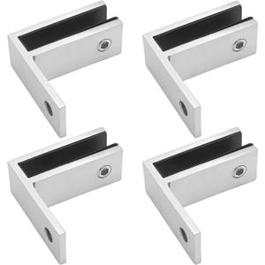 EATAKWARD Stainless Steel 304 Glass Bracket Clip, Marine Grade Railing Wall to Glass Clamp for Balustrade, Balcony Deck, Staircase (F Shape)