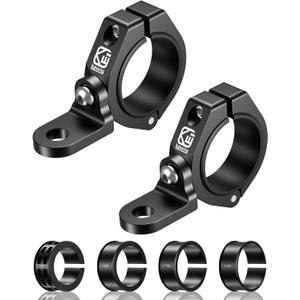 BRCOVAN 2PCS UTV Whip Light Mount, Solid Aluminum Alloy Whip Flag Mounts, Off-Road LED Light Bar Mounting Bracket, 360 Adjustable Roll Bar Clamp Holder Fit 1.5''/1.65'' /1.75''/1.85''/2'' Roll Cage