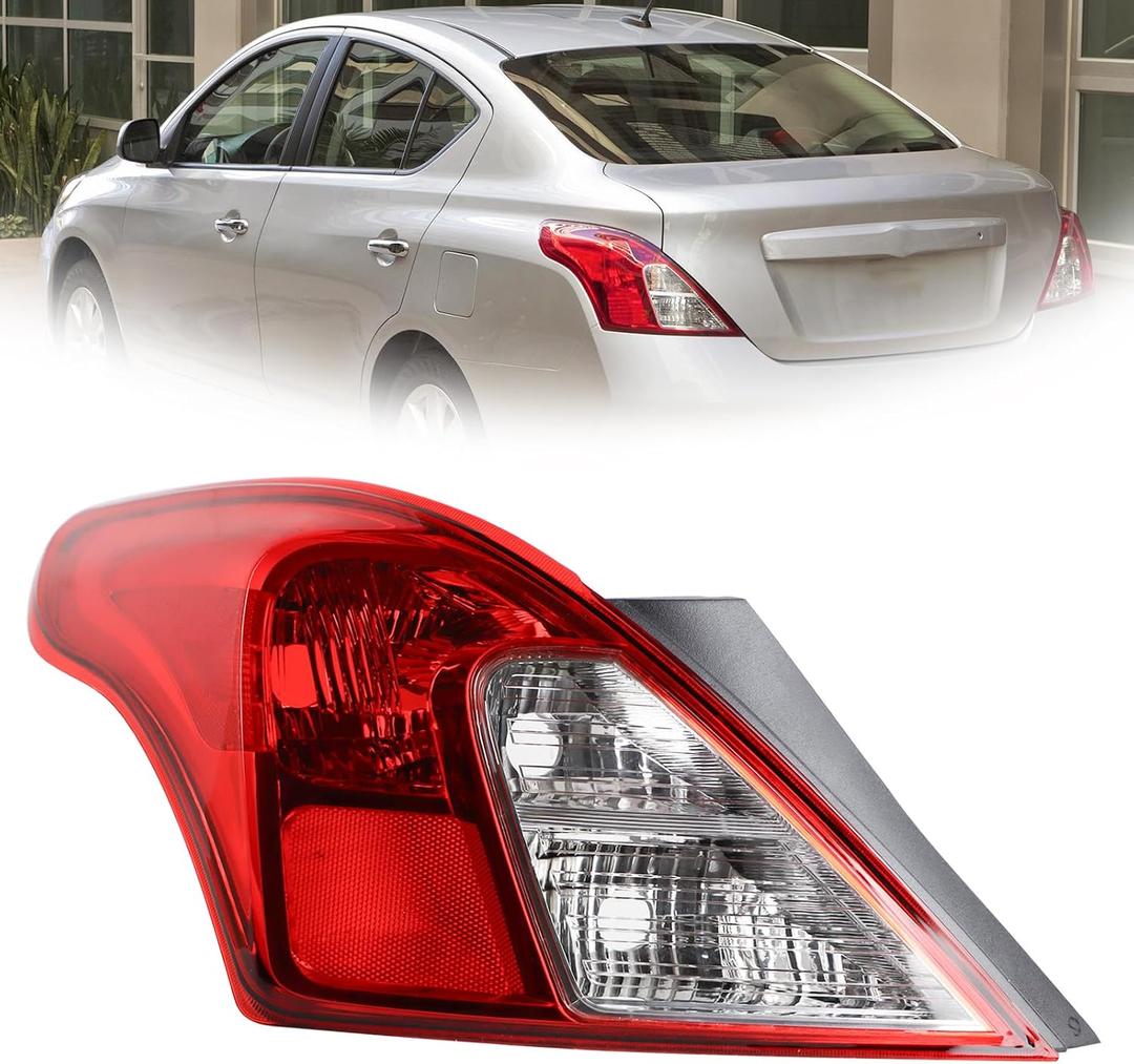 LH USA Halogen Type Tail Light W/O Bulb Harness Assembly Compatible With 2012-2019 Nissan Versa Tail Lamp Outer Rear Light Left Driver Side Replacement NI2800194 265553AN0A