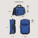 U.S. Traveler Rio Lightweight Softside Rolling Carry-on Suitcase, 2-Wheel Single, Royal Blue, 21"