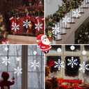 BHCLIGHT 3 Pack Christmas Window Lights, Cool White Snowflakes, Battery Operated Christmas Window Decorations Light up with Suction Cup and Timer Function for Window Glass Wall Decor