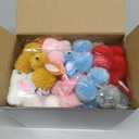 24 Pack Easter Eggs Fillers with Mini Bunny Plush, Easter Basket Stuffers Easter Egg with Toys Inside for Kids, Mini Stuffed Bunny Animals, Easter Hunts Party Favors Surprise Eggs for Boys Girls