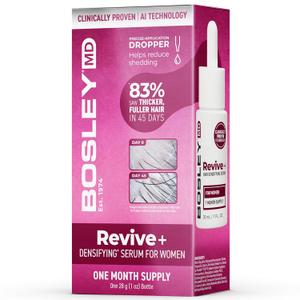 BosleyMD Revive+ Densifying Hair Growth Serum for Women  Drug-Free Scalp Treatment with Biotin, Saw Palmetto & Y100 Botanical Compound  Thicker, Fuller Hair in 45 Days  1 Month Supply