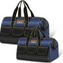 Tool Bag 2-Pack Set | AIRAJ 18" & 14" Portable Tool Storage Bag | Wide Mouth Tool Bags for Men and Women | Small Tool Tote | Tool Organizer for Home Repairs,Garage Storage,Professional Work | Tool Box