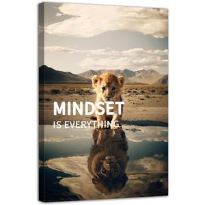 Inspirational Quotes Canvas Wall Art Lion Motivational Wall Art Entrepreneur Quotes Picture Prints Wildlife Animal Paintings for Living Room Bedroom Decor Framed(Animal-1,16.00" x 24.00")