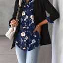 Zeagoo Womens Button Down Shirt Long Sleeve Blouse Business Work Tops Dressy Casual Floral Printed Outfits with Pocket (XX-Large, Bf318)