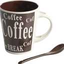 Mr. Coffee Bareggio Mug and Spoon Set, Caf Americano, 8-Piece Mug and Spoon Set (14oz)